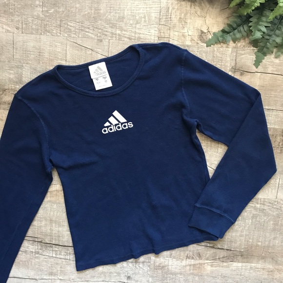 Adidas “Old School” 90s Dark Blue Top - Picture 2 of 8